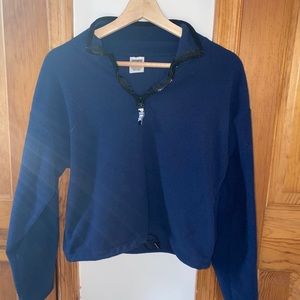 PINK cropped fleece pullover